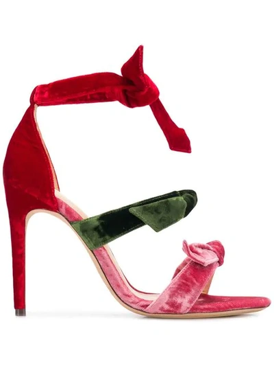 Alexandre Birman 105mm Lolita Velvet Sandals In Red