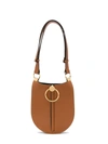 Marni Metal Ring Leather Shoulder Bag In Cognac