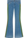 Gucci Stretch Denim Flare Jeans In Blue