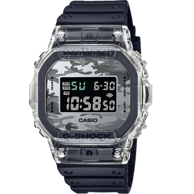 Casio Men's G-shock Black Dial Watch In Silver