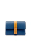 Loewe Compact Leather Wallet In Blue And Tan