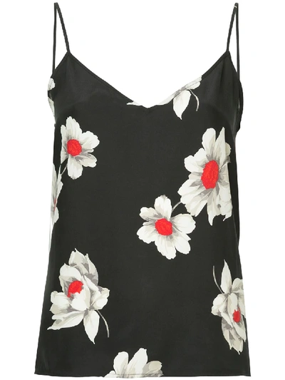 Equipment Layla Floral Print Silk Camisole In Black