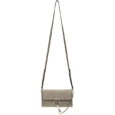 Chloé Chloe Grey Mini Faye Wallet Bag In 23w Motty G