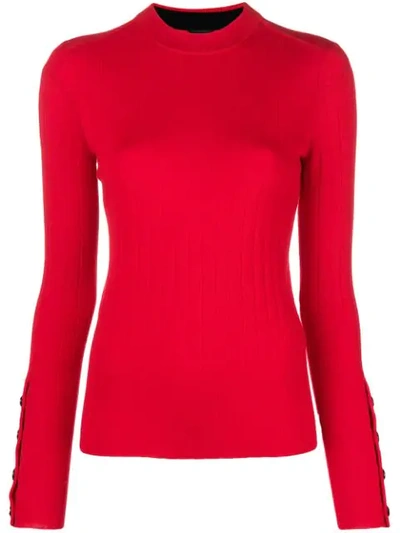 Joseph Ribbed Wool Sweater In Red