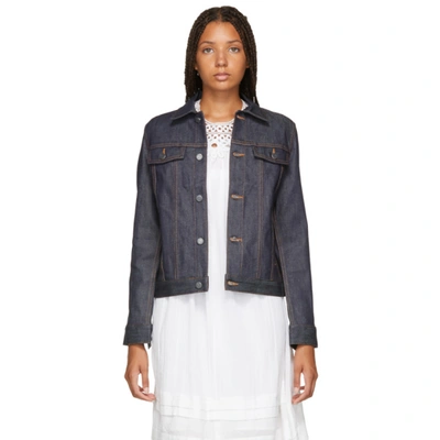 Apc Brandy Raw-denim Jacket In Blue