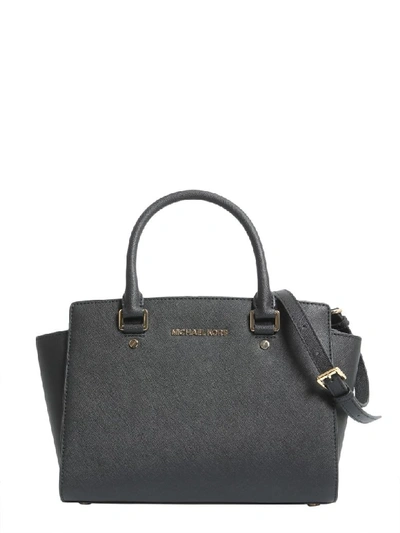 Michael Michael Kors Selma Medium Satchel In Nero