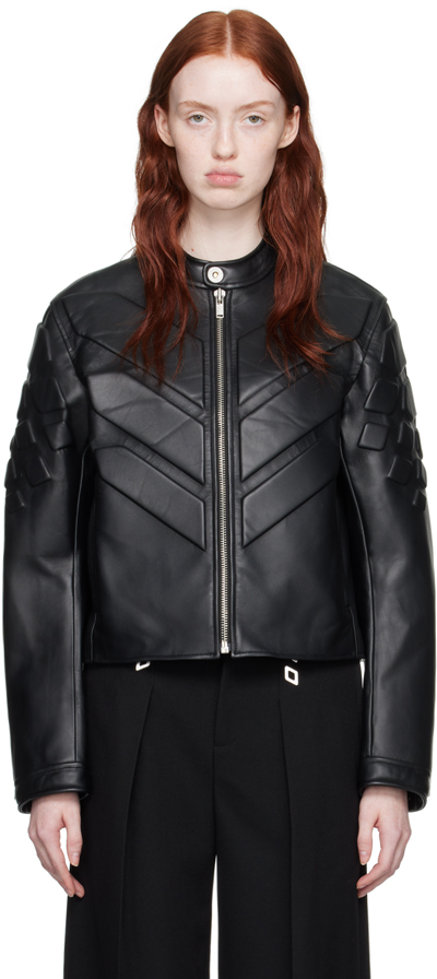 Dion Lee Black Reptile Leather Jacket
