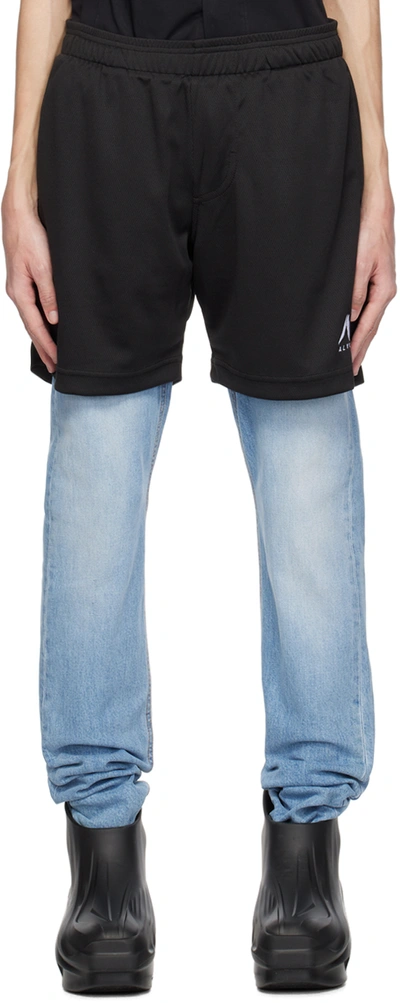 Alyx Blue & Black Layered Jeans In Mty0001 Blue/black