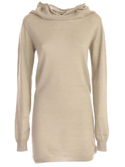 Rick Owens Cowl Neck Jumper In Pearl