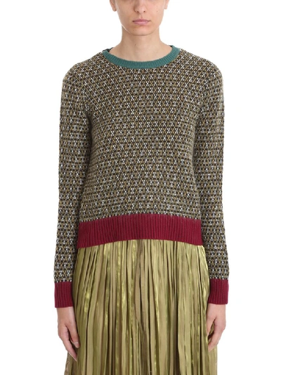 Red Valentino Jacquard Wool Sweater In Green