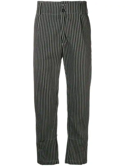 Ann Demeulemeester Ann Demeulemester Striped Print Trousers In Black Beige