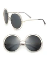 Chloé Carlina 62mm Round Metal Sunglasses In Shiny Gold