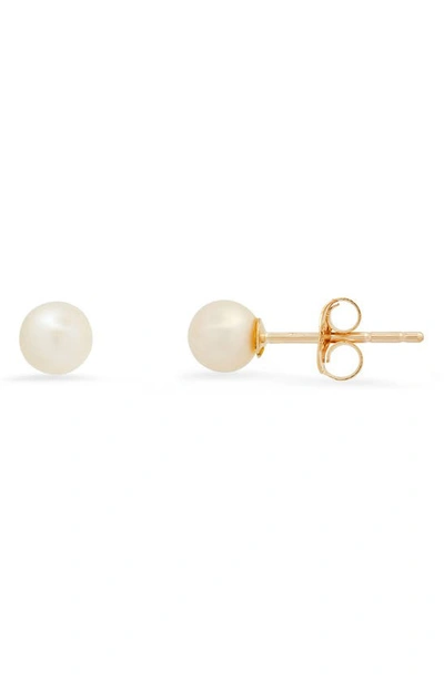 Queen Jewels 10k Gold Freshwater Pearl Stud Earrings In Gold/4mm