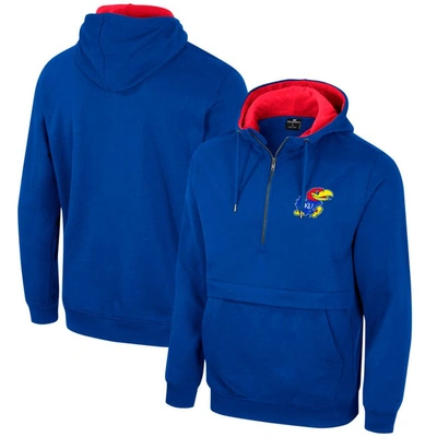 Colosseum Royal Kansas Jayhawks Half-zip Hoodie