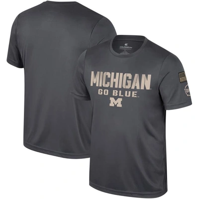 Colosseum Charcoal Michigan Wolverines Oht Military Appreciation  T-shirt
