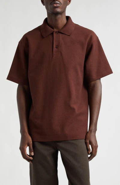 Burberry Embroidered Equestrian Knight Cotton Piqué Polo In Treacle