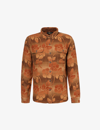 Rrl Mens Brown Orange Matlock Floral-print Relaxed-fit Cotton Shirt In Multi-coloured
