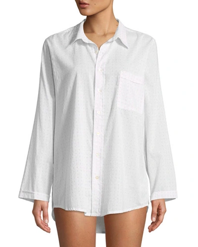 Pour Les Femmes Dots Boyfriend Sleepshirt In White/pink