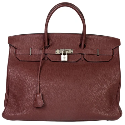 Hermes Hermès Birkin 40 Burgundy Leather Handbag ()