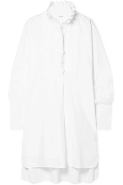 Isabel Marant Étoile Milena Oversized Crochet-trimmed Cotton-poplin Mini Dress In White