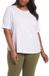Eileen Fisher Half-sleeve Slubby Organic Cotton Top, Plus Size In Wisteria