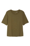 Eileen Fisher Organic Cotton Slub Top, Plus Size In Olive