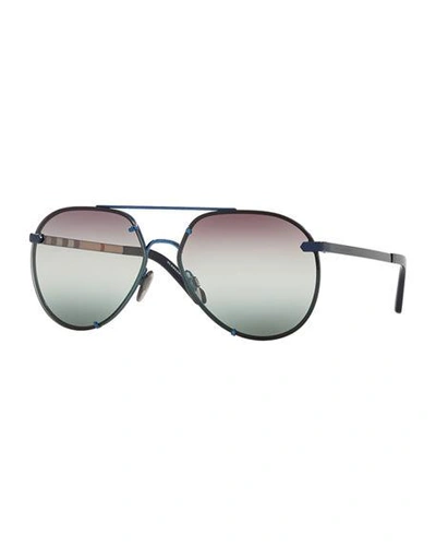 Burberry Trench 61mm Aviator Sunglasses - Blue/ Violet Gradient