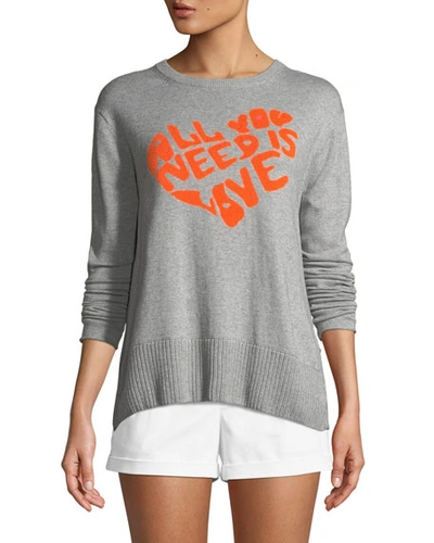 Lisa Todd All You Need Is Love W/ Heart Intarsia Sweater, Plus Size In Black