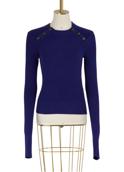 Isabel Marant Étoile Koyle Ribbed Button-trim Sweater In Navy
