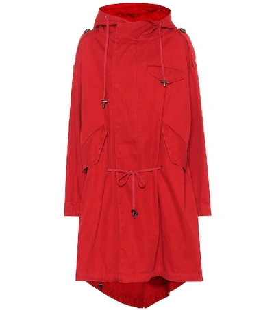 Isabel Marant Étoile Duffy Oversized Hooded Cotton-canvas Coat In Red