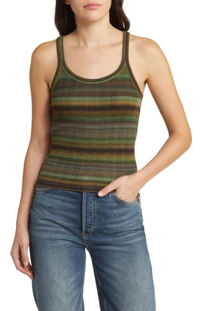 Re/done Rib Wool Tank Top In Grey