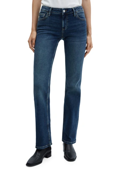 Mango Low Rise Flare Jeans In Medium Vintage Blue