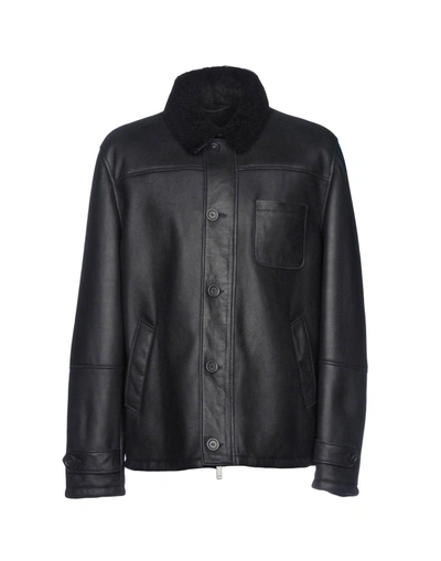Desa Nineteenseventytwo Leather Jacket In Black