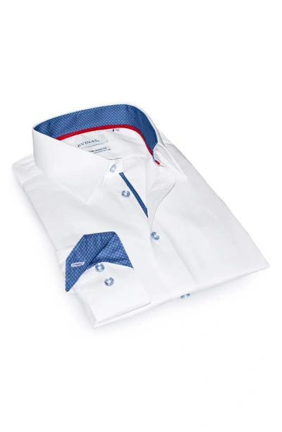 Levinas Contemporary Fit Modern Business Dress Shirt In White