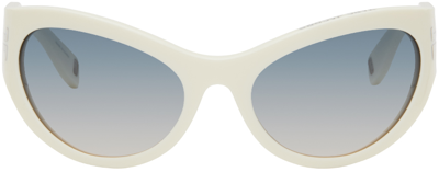 Marc Jacobs White 'the Icon' Wrapped Sunglasses In Szj Ivory