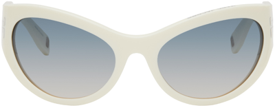 Marc Jacobs Icon Wrapped Oval-frame Sunglasses In Szj Ivory