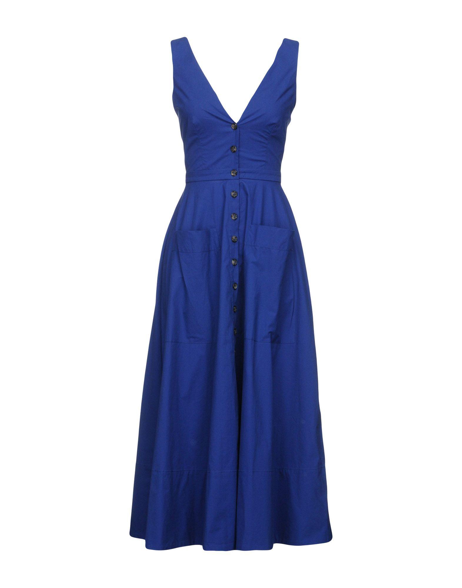 Saloni Midi Dress In Blue | ModeSens
