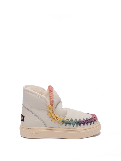 Mou Eskimo Bold Rainbow Trainers In Blanco