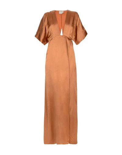 Michelle Mason Long Dress In Brown