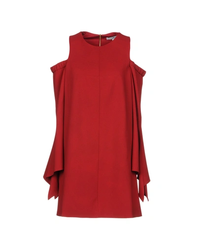 Tibi Short Dresses In Brick Red