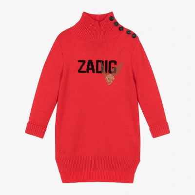 Zadig & Voltaire Kids' Girls Red Wool Sweater Dress