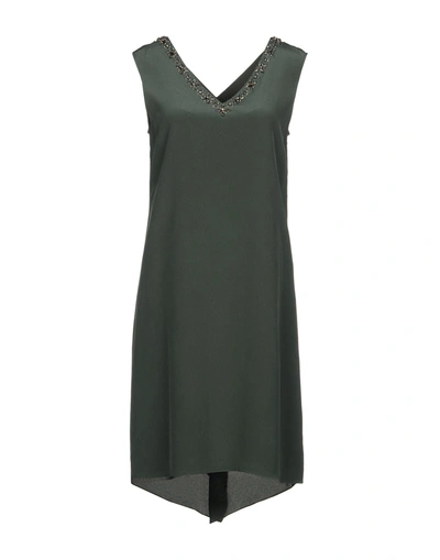 Magaschoni Short Dress In Military Green