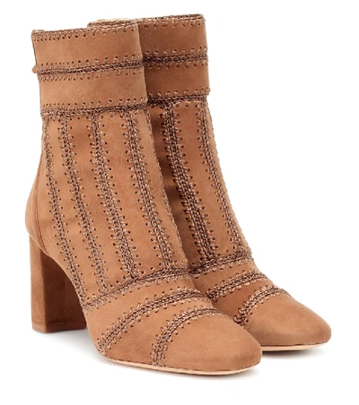Alexandre Birman Beatrice Suede Ankle Boots In Brown