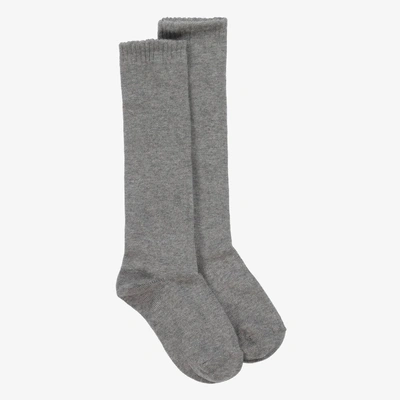 Carlomagno Babies' Grey Cotton Knee Length Socks