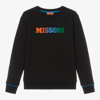 Missoni Teen Boys Black Cotton Sweatshirt