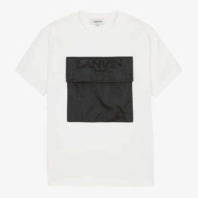 Lanvin Teen Boys White Cotton Pocket T-shirt