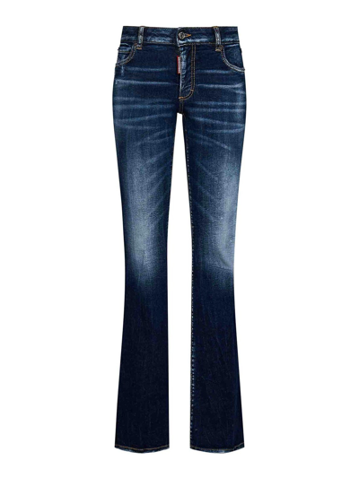 Dsquared2 Twiggy Faded Blue Denim Jeans In Azul