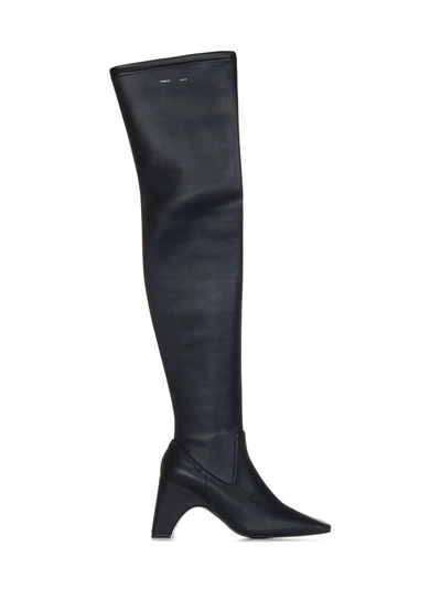 Coperni Black Stretch Thigh High Boots In Nero