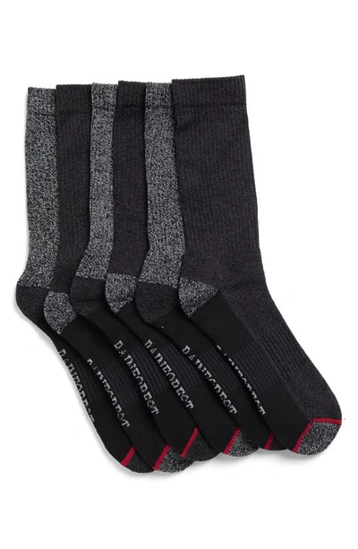 Rainforest 6-pack Moisture Wicking Outdoor Crew Socks In Grey/ Charcoal Multi