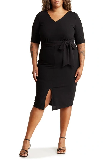 By Design Mia Belted Dress In Black
